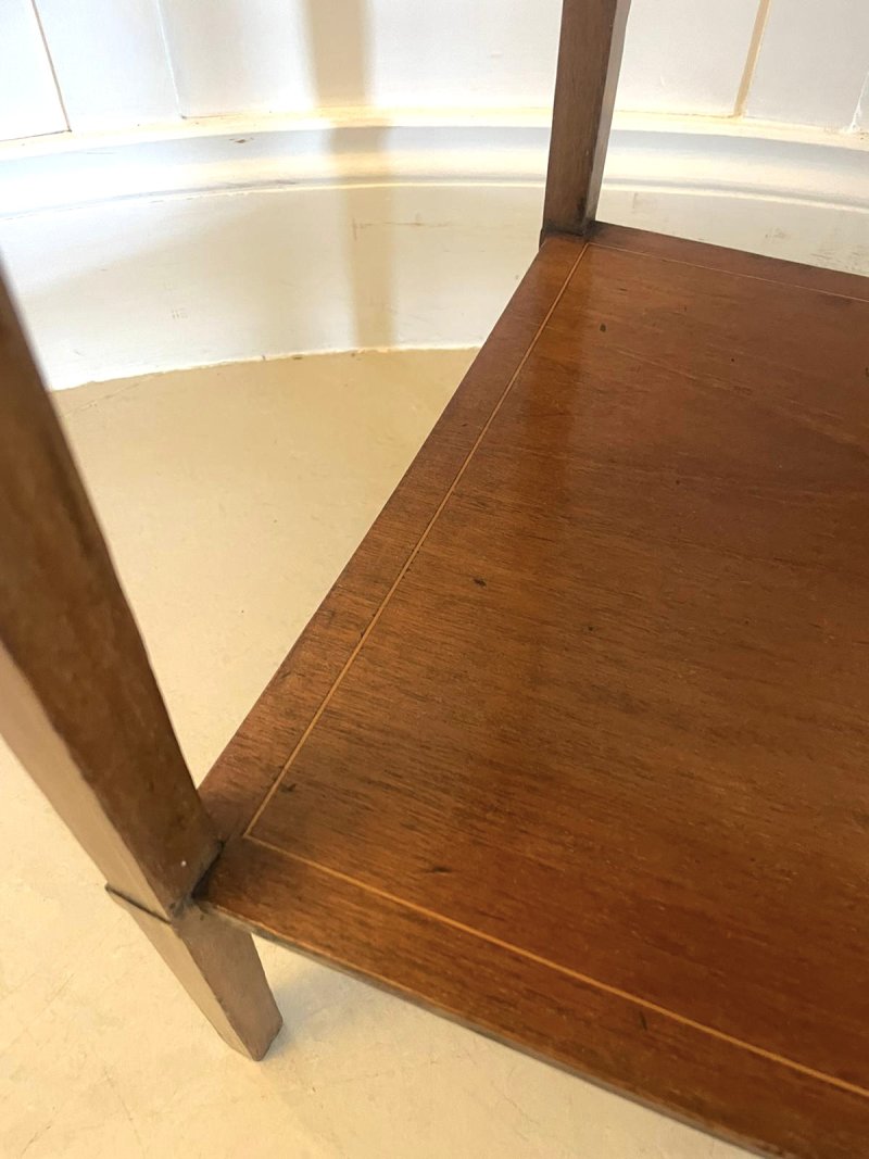 Antique Edwardian Quality Mahogany Inlaid Lamp Table - Image 7